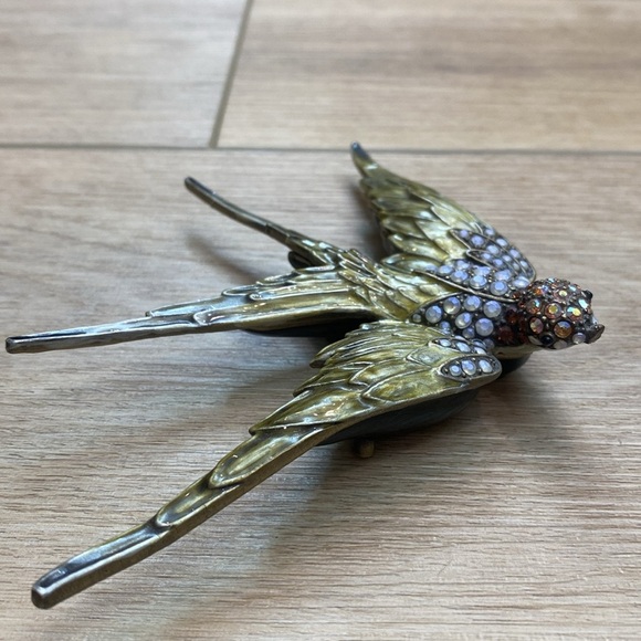 Enamel Swallow Lidded Trinket Box - Picture 2 of 11